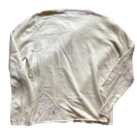 Vintage Butter Yellow Beaded Curio Cardigan Women's Size Large - Picture 5 of 5